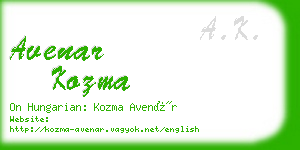 avenar kozma business card